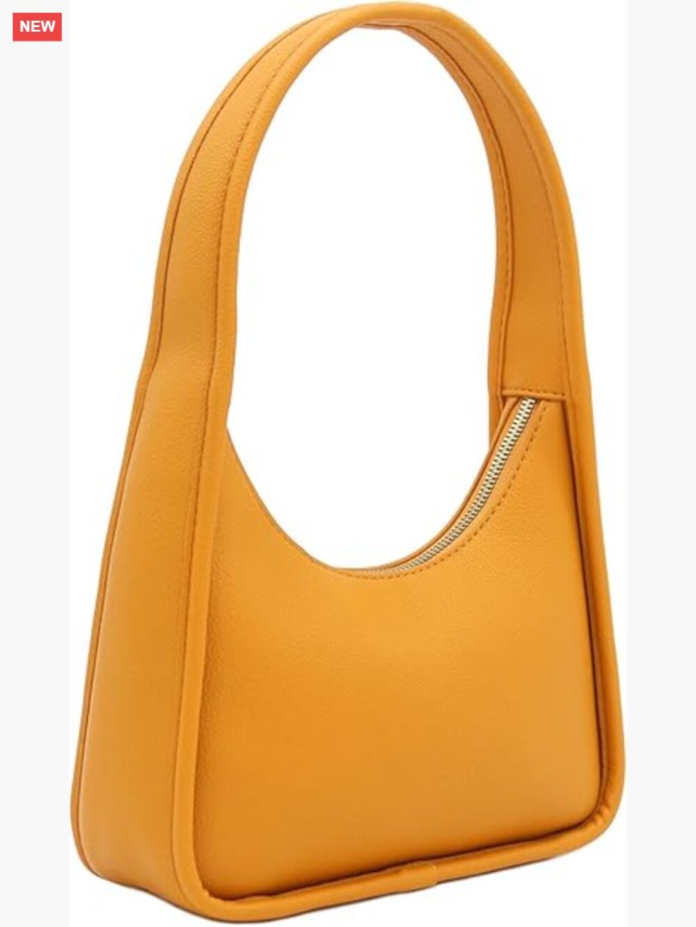 Small Faux Leather Crescent Shoulder Bag Mini Underarm Purse Top Handle Handbag